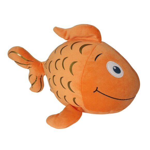 Kohls Orange Fish 14.5" Plush Toy Smiling Nemo Face Soft Cuddly Stuffed Gift - Picture 1 of 7